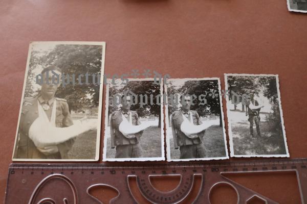 vier original Aufnahmen - Ritterkreuzträger Otto Kühn 1943 im Lazarett Modlin